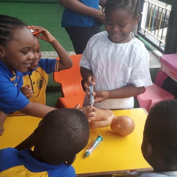 Kids engaging in pad activity