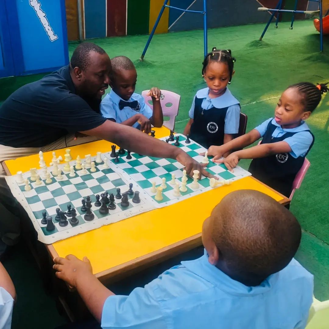 Kids playing chess