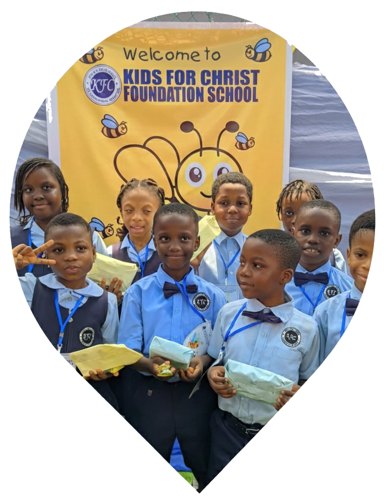 Happy students learning at KFC Foundation School