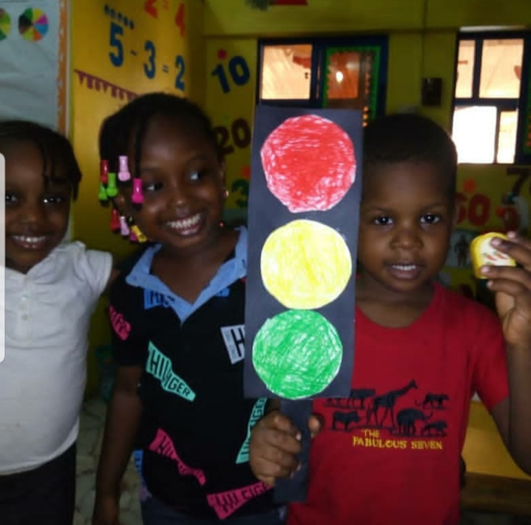 Nursery children engaged in creative activities