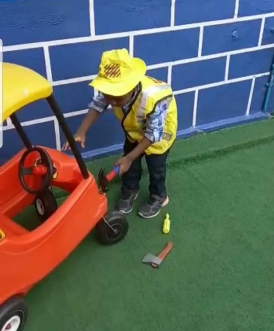 Pre-school children playing and learning